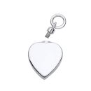 Sterling Silver Heart Shaped Perfume Bottle Ashes Holder Urn Pendant
