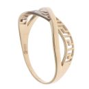14ct Yellow And White Gold Greek Key Crossover Ring