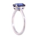 9ct White Gold Blue Gemstone Single Stone Ring