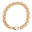 9ct Yellow Gold Patterned and Plain Belcher Bracelet 8"