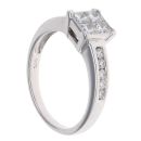 18ct White Gold 1.00ct Princess Cut Diamond Cluster Ring
