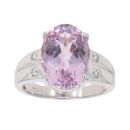 18ct White Gold 0.05ct Diamond And Amethyst Ring
