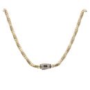 14ct Yellow And White Gold Monaco Spin Pave Lock Twist Chain 26"