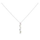 9ct White Gold Multi-Gemstone Pendant And Chain 18"