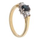 18ct Yellow Gold 0.20ct Diamond And Sapphire Three Stone Ring