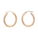9ct Yellow Gold Twist Hoop Earrings