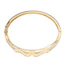 18ct Yellow Gold Cubic Zirconia Hinged Bangle