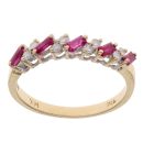 18ct Yellow Gold 0.15ct Diamond And Ruby Ring