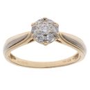 18ct Yellow Gold 0.26ct Brilliant Cut Diamond Cluster Ring