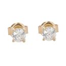 14ct Yellow Gold Cubic Zirconia Solitaire Stud Earrings