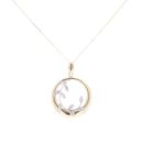 9ct Yellow And White Gold 0.02ct Diamond Vine Pendant And Chain 18"