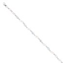 9ct White Gold Aquamarine and Diamond Bracelet 7"