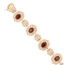 9ct Yellow Gold Garnet Bracelet 8"