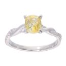 Platinum Yellow Sapphire And 0.25ct Diamond Ring