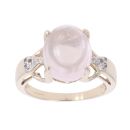 9ct Yellow Gold Rose Quartz and White Topaz Ring