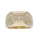 9ct Yellow Gold Cubic Zirconia Signet Ring