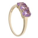9ct Yellow Gold Amethyst Three Stone Ring