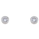 925 Sterling Silver Cubic Zirconia Solitaire Stud Earrings