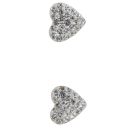 Silver Crystal Heart Stud Earrings By Icesia