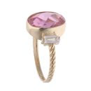 Children's 14ct Yellow Gold Cubic Zirconia And Pink Gemstone Ring