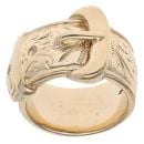 9ct Yellow Gold Patterned Buckle Ring
