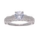 Silver Cubic Zirconia Solitaire Ring by Icesia