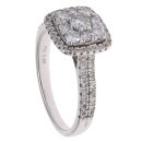 18ct White Gold 0.86ct Diamond Cluster Ring