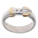9ct Yellow And White Gold Plain Buckle Ring
