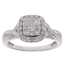 9ct White Gold 0.45ct Brilliant Cut Diamond Cluster Ring