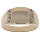 9ct Yellow Gold 0.05ct Diamond Signet Ring