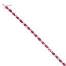 9ct White Gold Created Ruby and Diamond Bracelet 7"