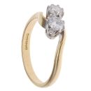 18ct Yellow Gold 0.65ct Brilliant Cut Diamond Two Stone Ring