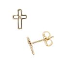 Children's 14ct Yellow Gold Cross Stud Earrings