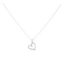 Silver Cubic Zirconia Heart Pendant And Chain by Icesia