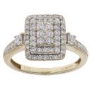 9ct Yellow Gold 0.63ct Brilliant Cut Diamond Cluster Ring