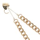 9ct Yellow Gold Heart Lock Charm Bracelet 7"
