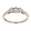 9ct Yellow Gold 0.33ct Diamond Trilogy Ring