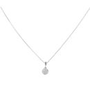 18ct White Gold 0.33ct Brilliant Cut Diamond Cluster Pendant And Chain 16"