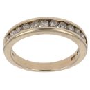 9ct Yellow Gold 0.50ct Brilliant Cut Diamond Half Eternity Ring