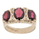 9ct Yellow Gold Cubic Zirconia And Garnet Signet Ring
