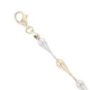 9ct Yellow And White Gold Fancy Bracelet 7.5"