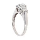 14ct White Gold 1.00ct Brilliant Cut Diamond Trilogy Ring