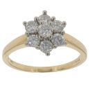 18ct Yellow Gold 1.10ct Brilliant Cut Diamond Cluster Ring