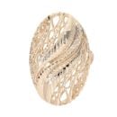 14ct Yellow Gold Oval Patterned Ring