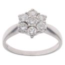 18ct White Gold 1.00ct Brilliant Cut Diamond Daisy Cluster Ring