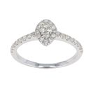 9ct White Gold 0.41ct Diamond Marquise Cluster Ring by Anya Belle
