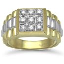 9 Carat 2-Colour Gold 0.50pts Gents Ring