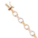 9ct Yellow And White Gold Hinged Fancy Bracelet 7"