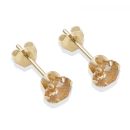 9ct yellow gold 5mm champagne CZ stud Earrings