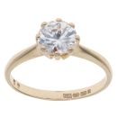 9ct Yellow Gold Cubic Zirconia Single Stone Ring